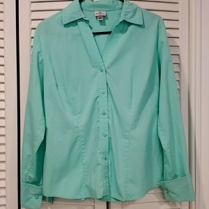 Fitted Mint Green Button Down Shirt